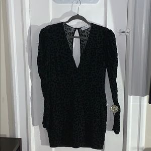 Black cheetah print party dress